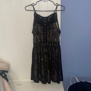 Black lace dress with nude undertone